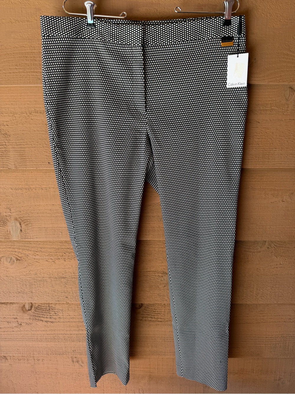 Calvin Klein Millennium Black White Geometric Diamond Print Skinny Pants NWT